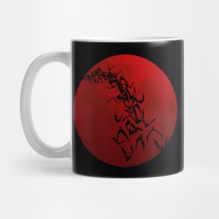 Bats Against a Red Moon Mug